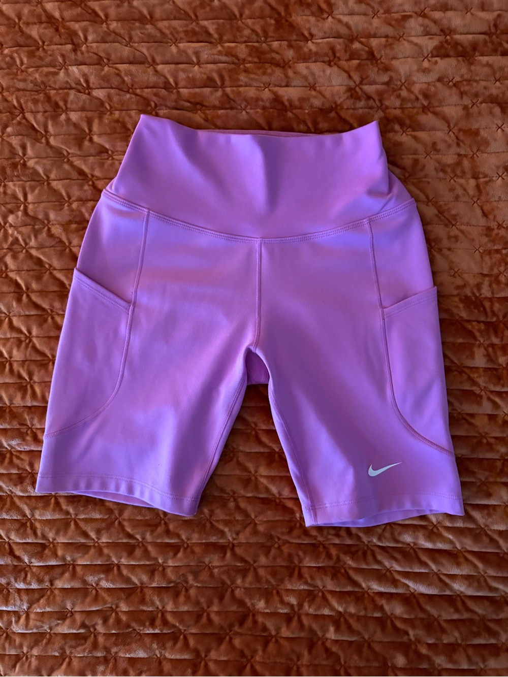 Nike Women’s Lavender High-Rise Bike Shorts with Side Pockets